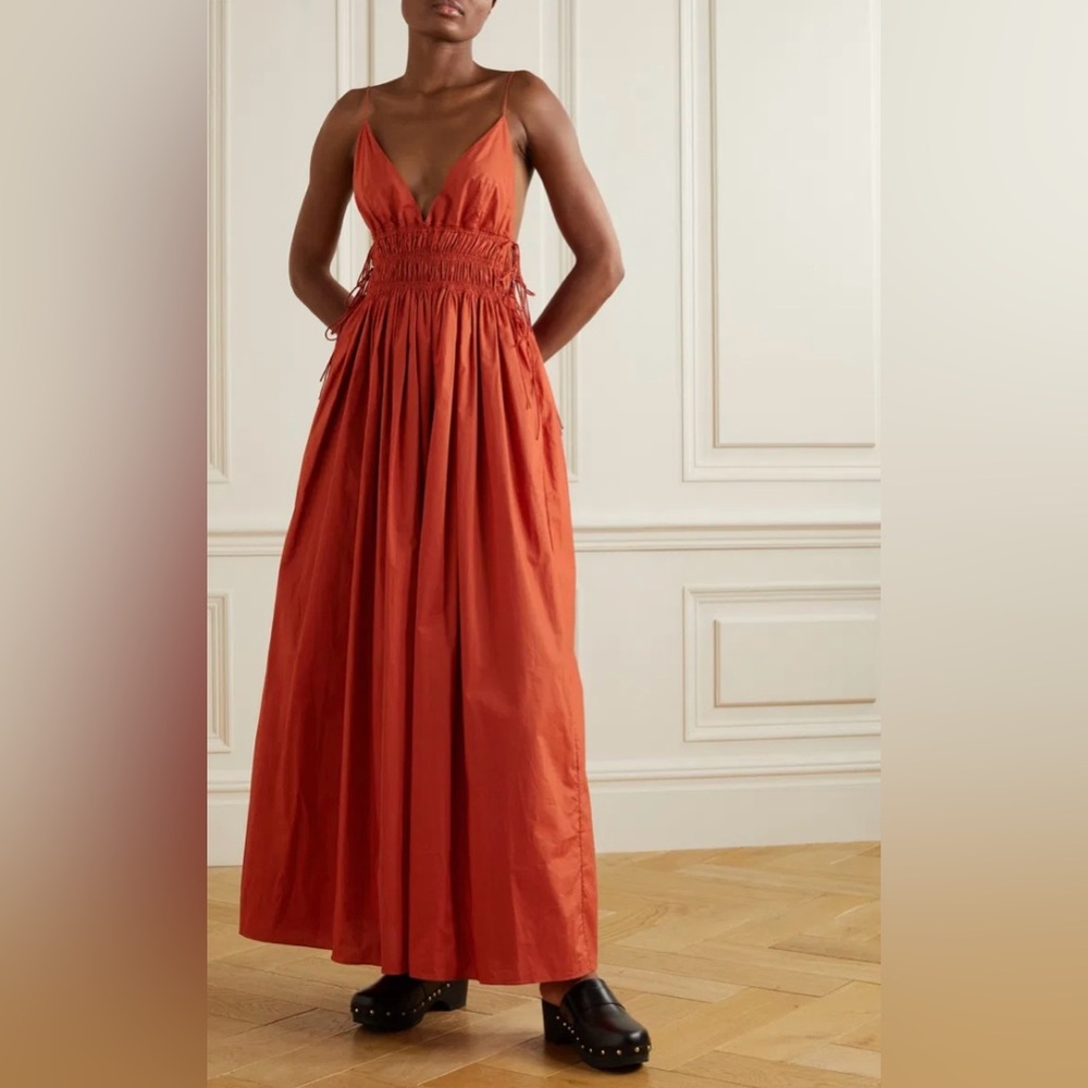 Matteau Shirred Triangle Dress in Terracotta